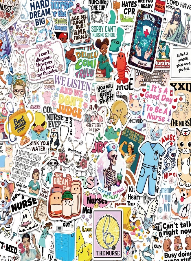 MKZ 120 PCS Funny Nurse Stickers Medical Sticker Pack Nursing Accessories for Nurses Nursing Healthcare Sticker Funny Nurse Gifts - Image 1